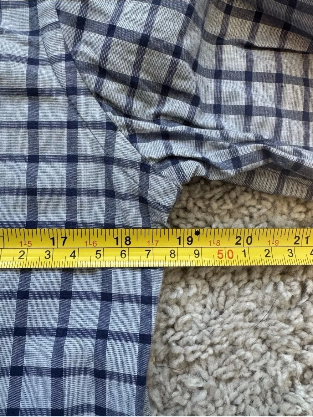 J. Crew Men's Gray and Navy Plaid Button-Down Shirt